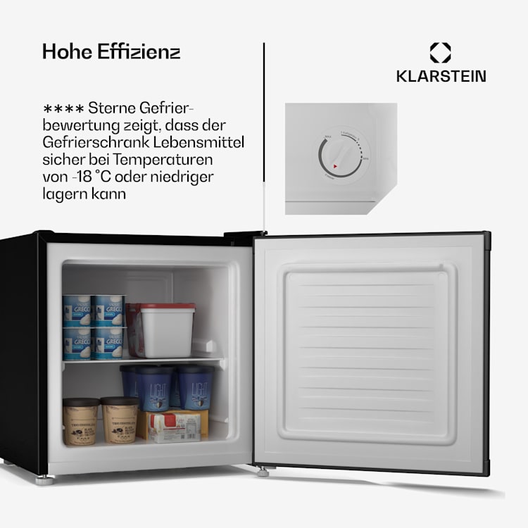 Irene Kühl-/Gefrierschrank | Kompakt | Gefrierschrank und Kühlschrank in einem | sparsam Klassisch | Schwarz