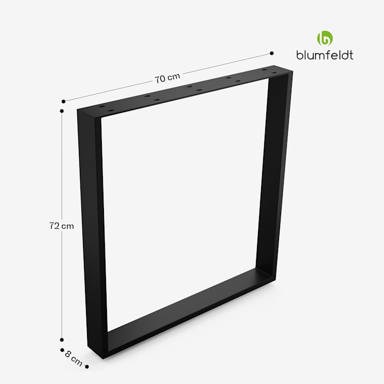 Blumfeldt UrbanFodge U Tischbeine | Modernes Design | für DIY-Projekte | 200 kg Traglast 70 x 72 x 12 cm