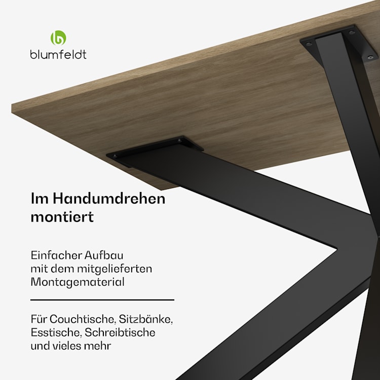 UrbanFodge TRIPLE X Tischbeine | Modernes Design | für DIY-Projekte | 200 kg Traglast 78 x 71 x 150 cm