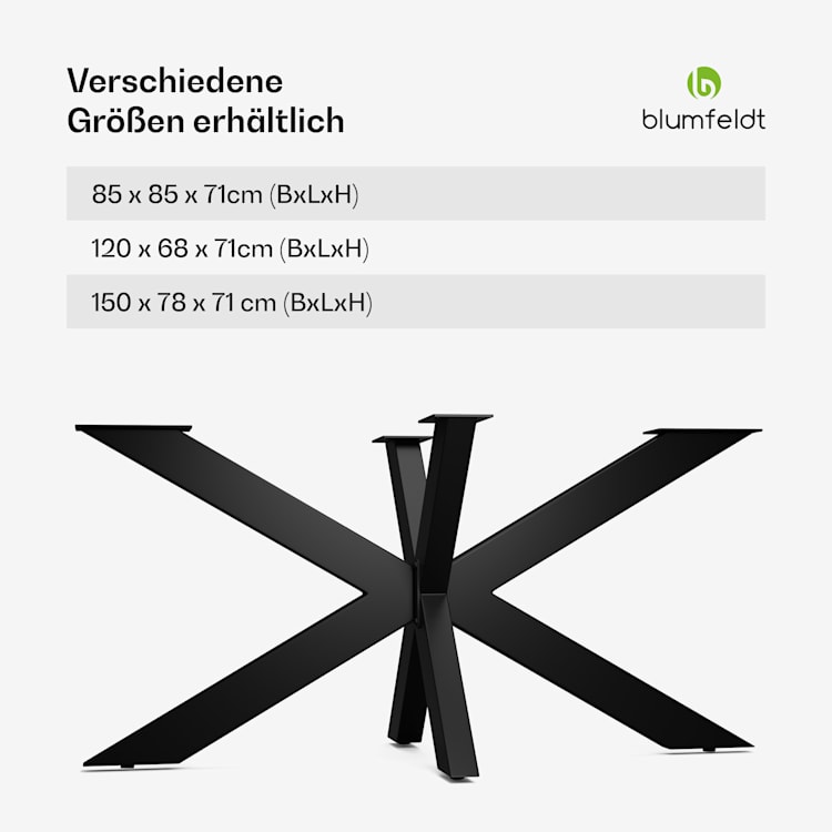 UrbanFodge TRIPLE X Tischbeine | Modernes Design | für DIY-Projekte | 200 kg Traglast 78 x 71 x 150 cm