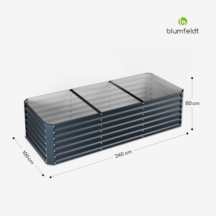 High Grow Straight Potager surélevé | 1440 L | Ergonomique | Résistant aux intempéries | Structure de fond ouverte