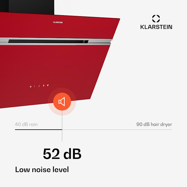 Alina afzuigkap | 60 cm | 600 m³/h | Stil | EEC A 60 cm | Rood