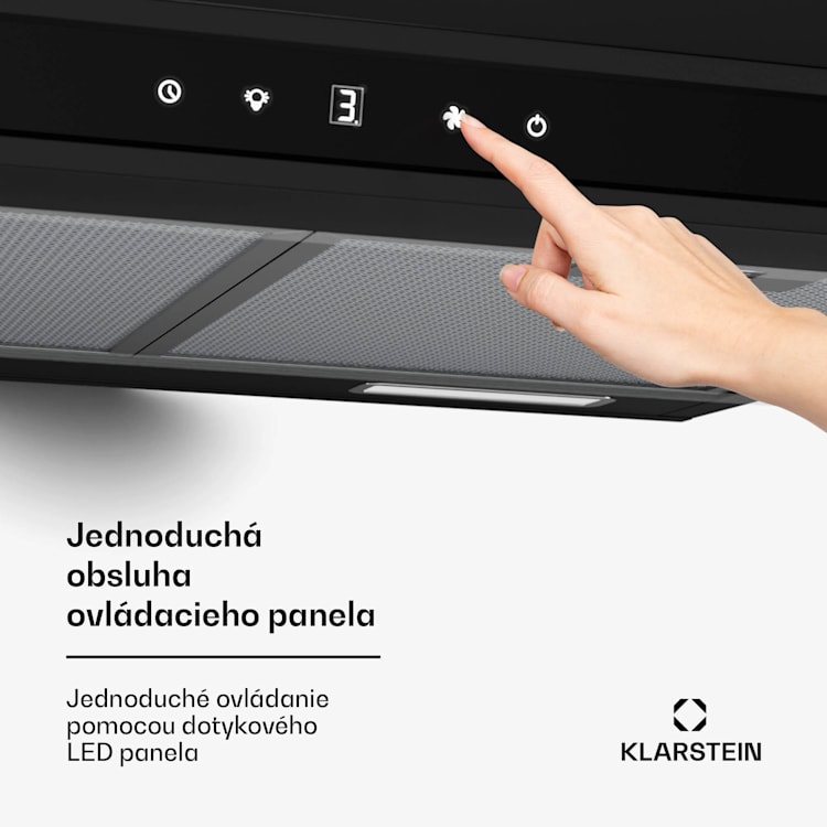Purista Force digestor, Kompaktný, 384,8 m³/h, EEK C, Technológia dvoch motorov 60 cm | Čierna