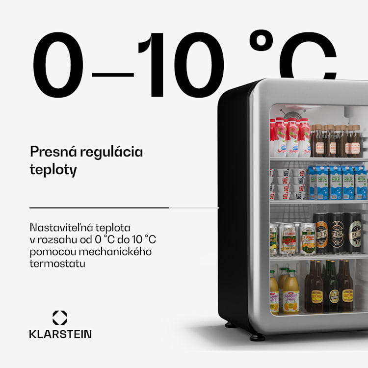 Audrey Evo chladnička na nápoje, Retro dizajn, sklenené dvere, 93 L, EEK C 93 Ltr | Strieborná