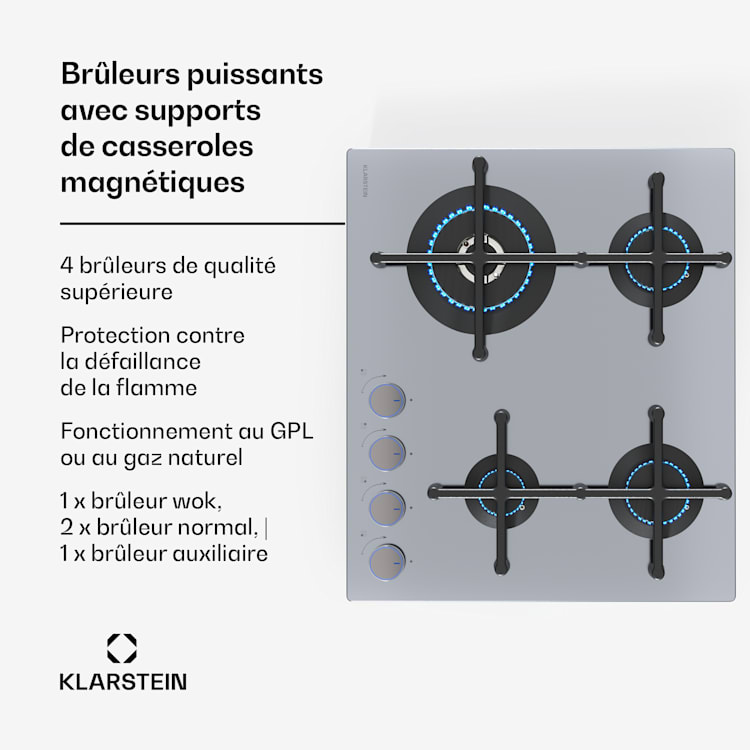 Illuminosa 4 Gasfornuis 4-pits Sabaf-branders RVS 4 | Roestvrij Staal