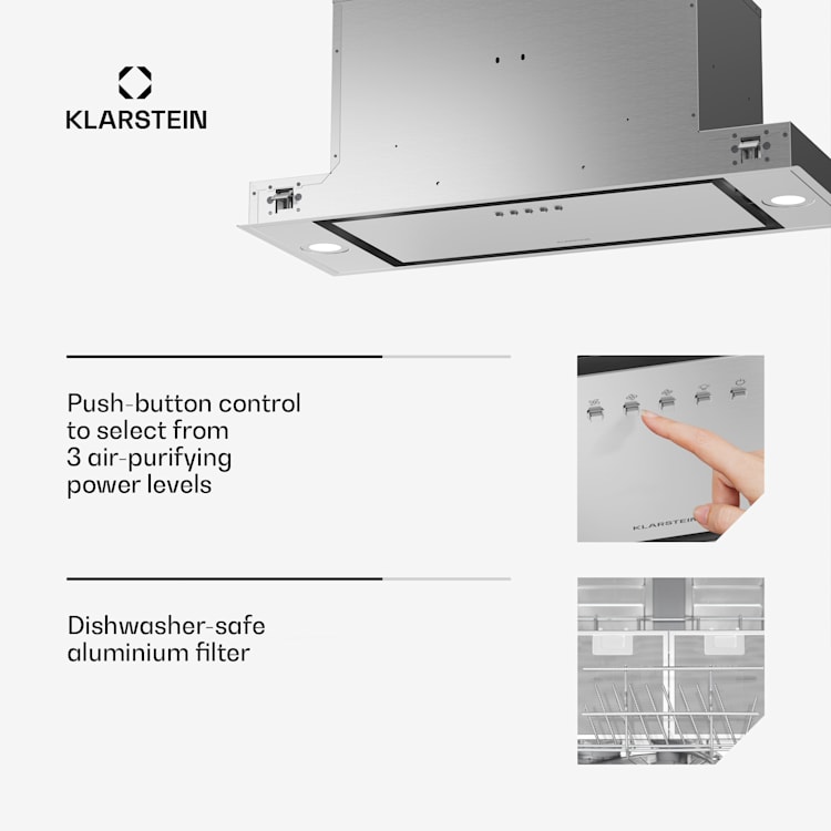 TurboMax extractor hood | 380 m³/h | A+ efficiency | dual mode | 3 levels | LED 