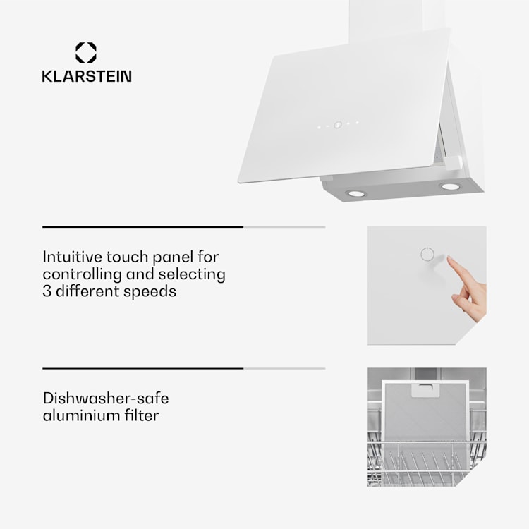 MaxAir afzuigkap | compact & krachtig | energielabel A++ | dubbele ventilatie 50 cm | Wit