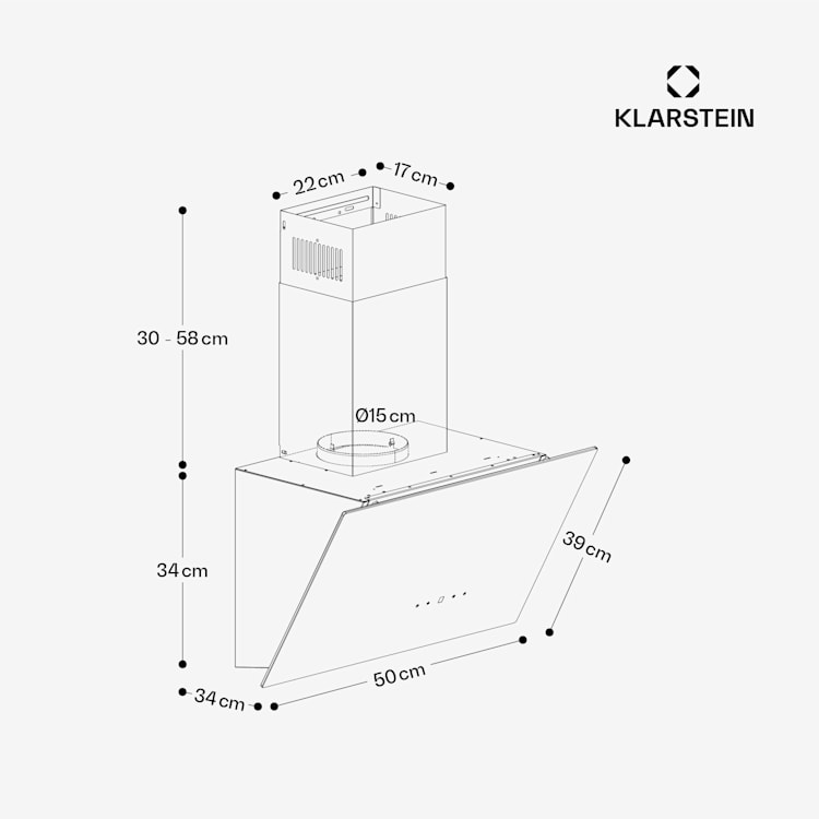 MaxAir afzuigkap | compact & krachtig | energielabel A++ | dubbele ventilatie 50 cm | Wit