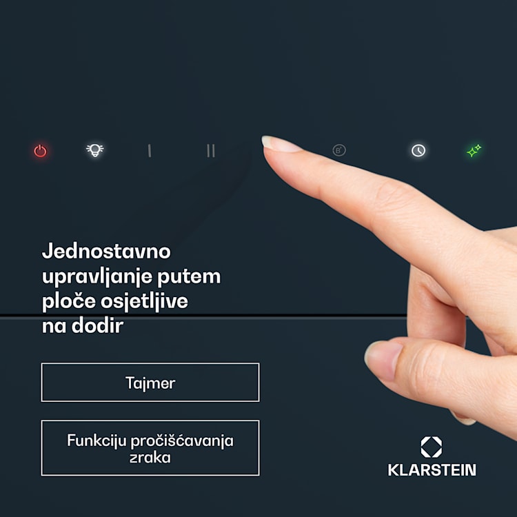 SleekAir kuhinjska napa, A+++, 717 m³/h, upravljanje dodirom, 90 cm 90 cm | Antracit