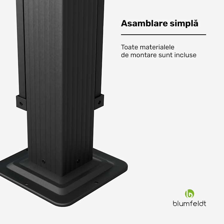 Altan Pantheon Cortina 3x4 m, rezistent la intemperii, aluminiu, vopsea pulbere, jaluzele 3 x 4 m | Antracit / Negru