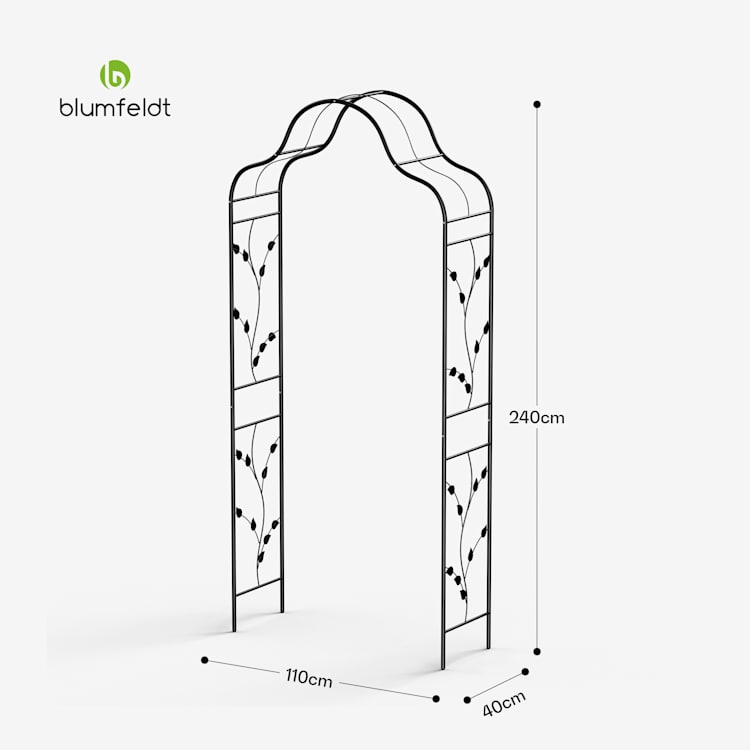 FloraBelle Cupola Rosenbogen | dekorative Blattmuster | wetterbeständig | Kletterhilfe Kuppel