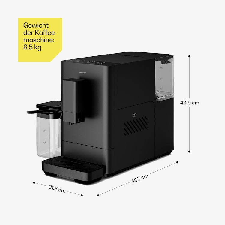 Velaire Kaffeevollautomat mit Milchbehälter | Kraftvoll | 1350 W | 20 bar 