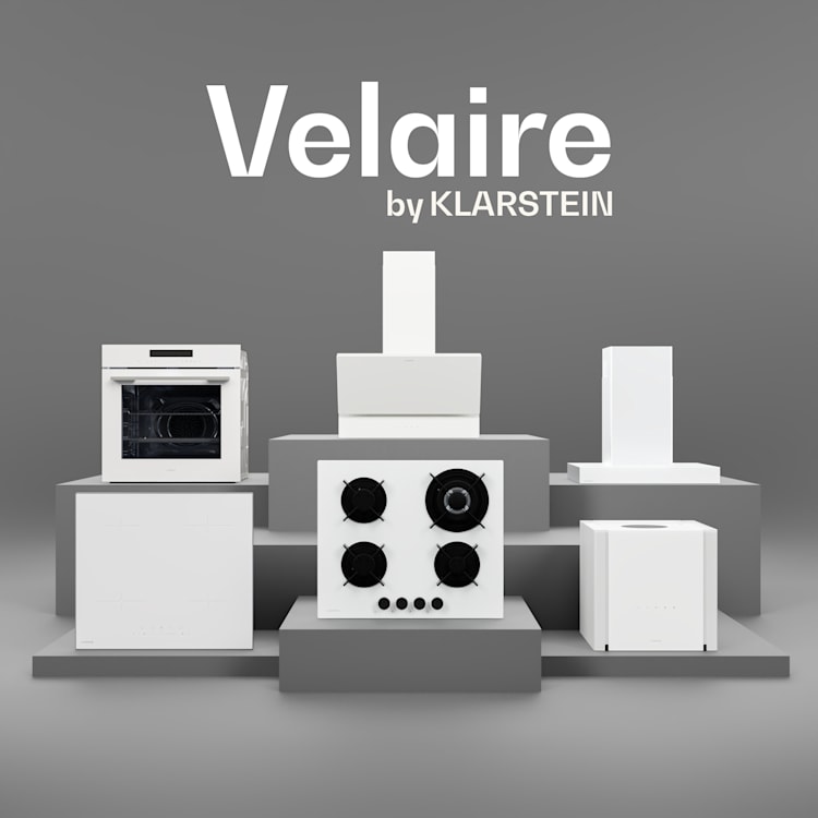 Velaire - Cappa aspirante con funzione di sollevamento, 40 cm | Elegante, minimalista, potente | Classe energetica A++ | 601 m³/ora 40 cm | Bianco