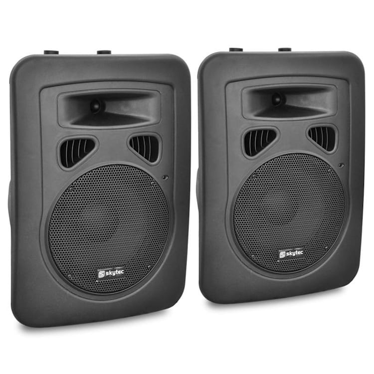 Paar PA-luidsprekers Skytec 20 cm actieve box 2 x 200 W ABS