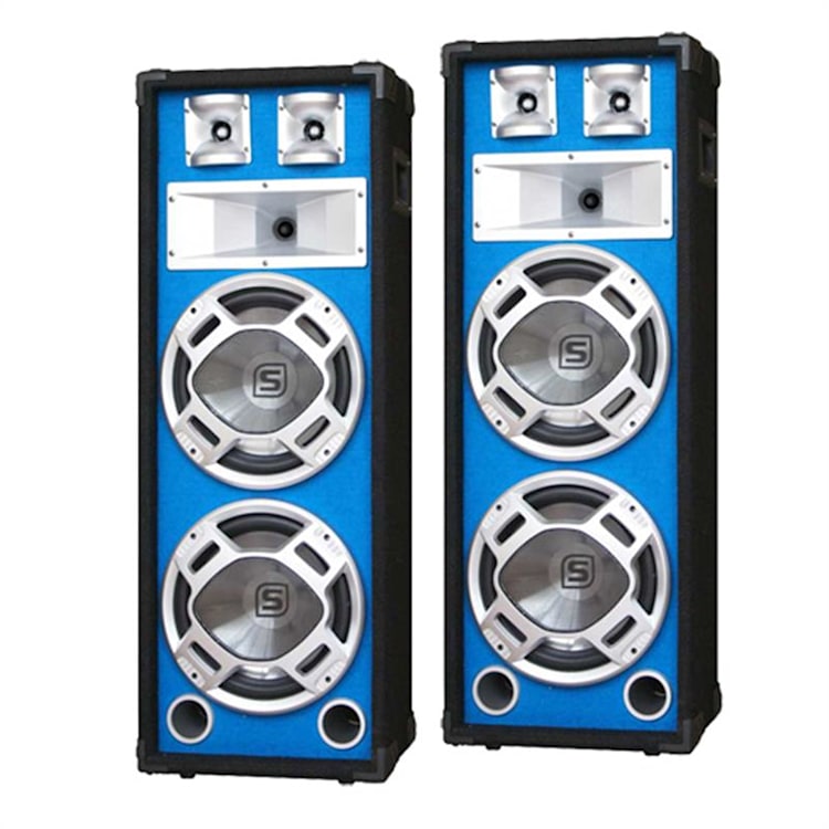 Paar 20 cm PA-luidsprekers Lichteffect blauw 2 x 600 W Boxen