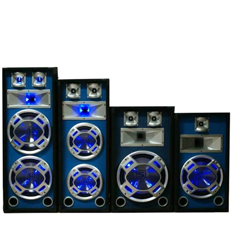 Paar 20 cm PA-luidsprekers Lichteffect blauw 2 x 600 W Boxen