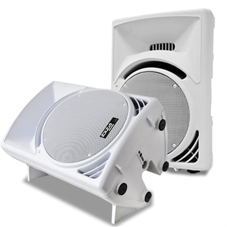 Paar PA passieve luidsprekers 30cm subwoofer 2000W ABS wit