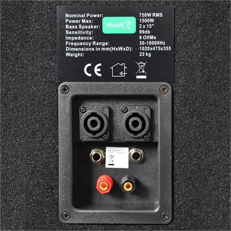 Paar PA-boxen Malone PW-2522 2 x 38 cm (15") subwoofer 3000