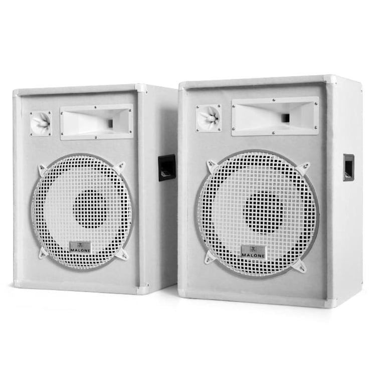 Paar Malone PA luidsprekers box 1600W 38 cm subwoofer