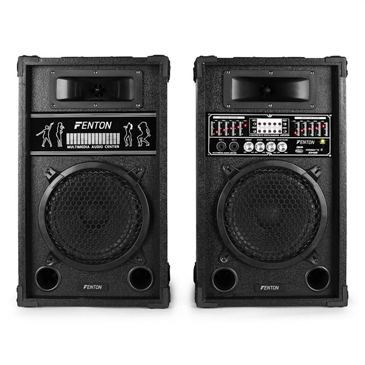 Chaîne karaoké "STAR-8" Pack enceintes sono actives & set micros sans Fil 600W