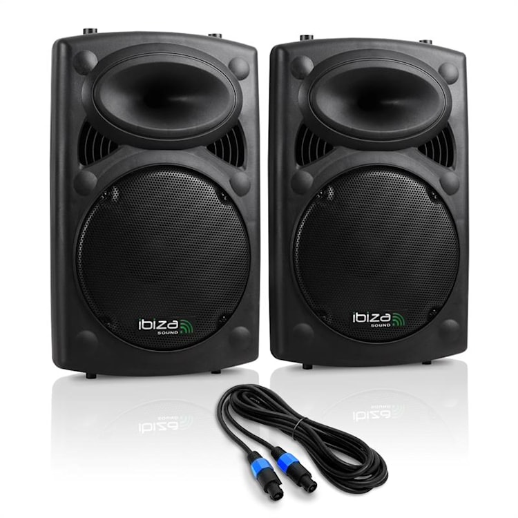 SLK PA-boxen paar 2x 38CM (15") Master Slave 1500W USB SD MP3