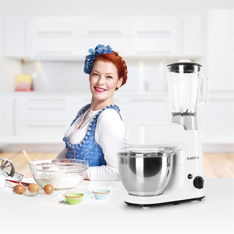 Set Carina Bianca 800W Robot de cuisine mixeur 1,5L Blanc
