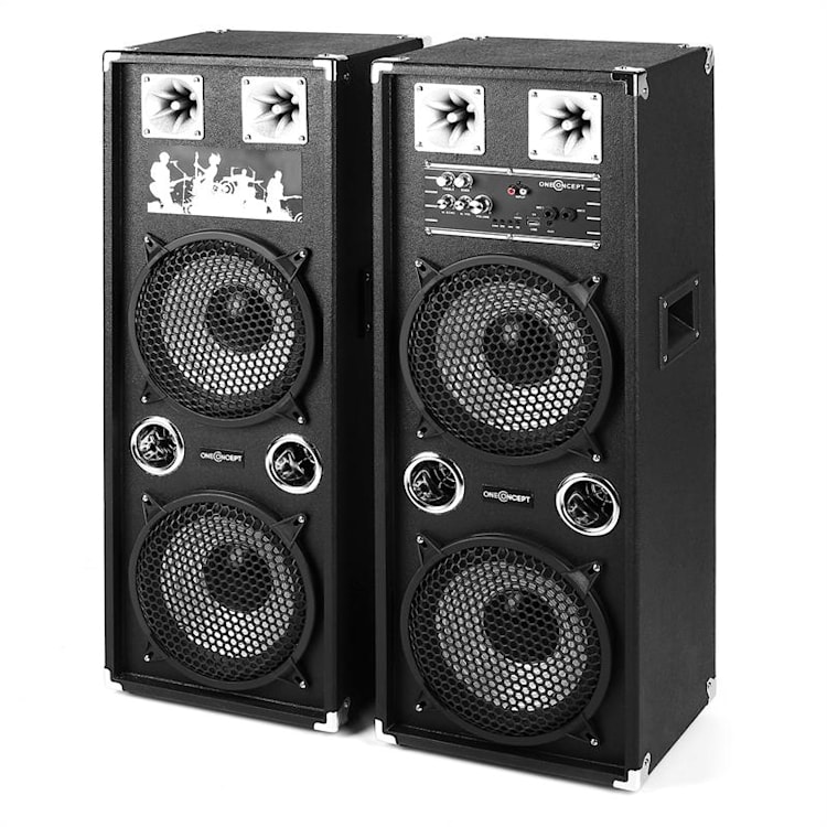 Set de karaoké Pack enceintes actives PA 10" 80W +micros sans fil VHF 2 canaux