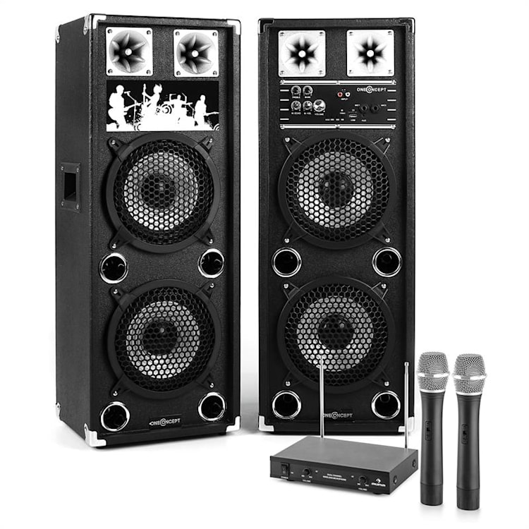 Set Karaoke "STAR-28A" Pack enceintes actives sono & set micros 2 canauxsans f