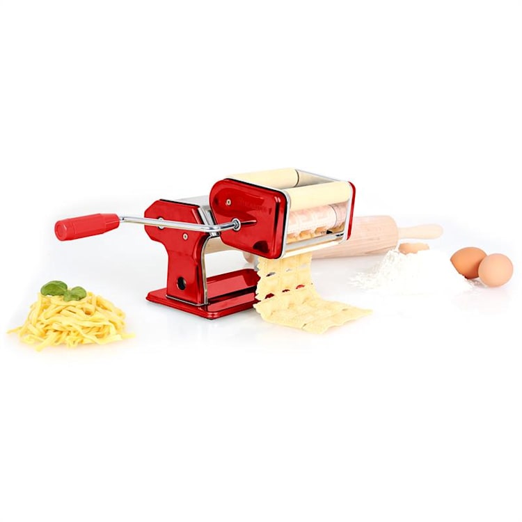 Klarstein Pasta Set, zariadenie na prípravu cestovín, červené & susič cestovín Verona Červená