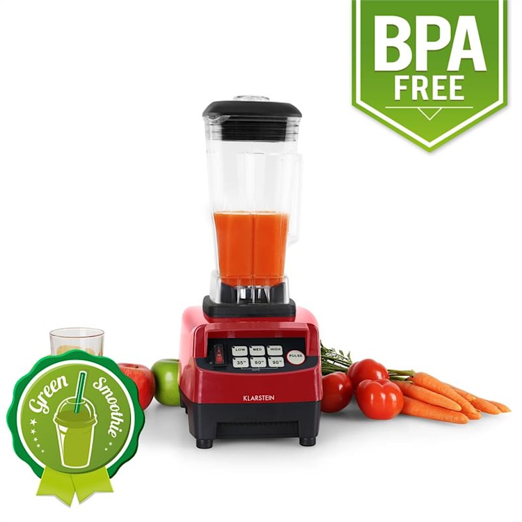 Herakles 5G Staande mixer rood met Deksel 1500W 2,0 PS 2 liter BPA-vrij Rood