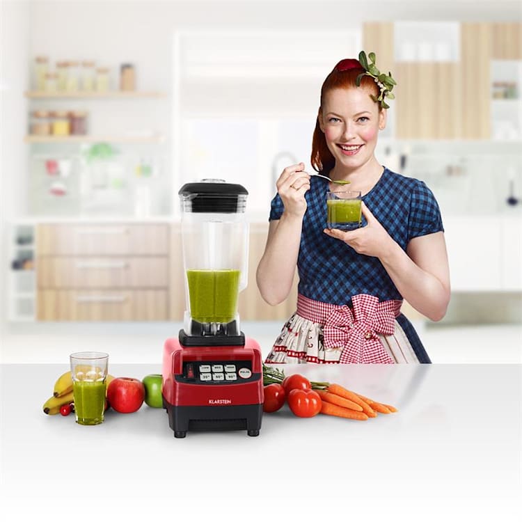 Herakles 5G Staande mixer rood met Deksel 1500W 2,0 PS 2 liter BPA-vrij Rood