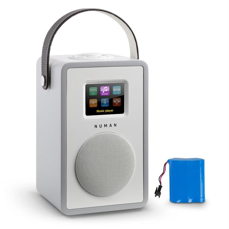 Mini Two design internetradio WiFi DLNA bluetooth DAB/DAB+ UKW AUX grijs Accu | Grijs