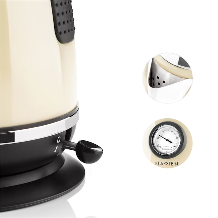 Aquavita Frühstücksset Creme Wasserkocher Toaster creme