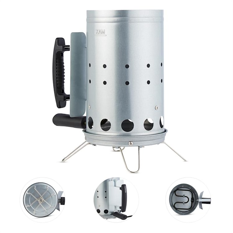Set XXL Barbecue charbon de bois BBQ Smoker + allume-feu électrique