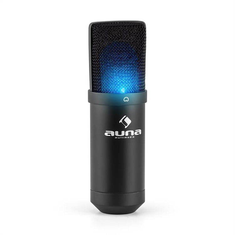 MIC-900B-LED Set Microfoni USB Condensatore V5 Anti-Pop Nero