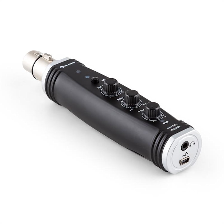 CM001B mikrofon készlet V4 fülhallgató, kondenzátoros mikrofon, USB adapter, mikrofonkar, pop szűrő
