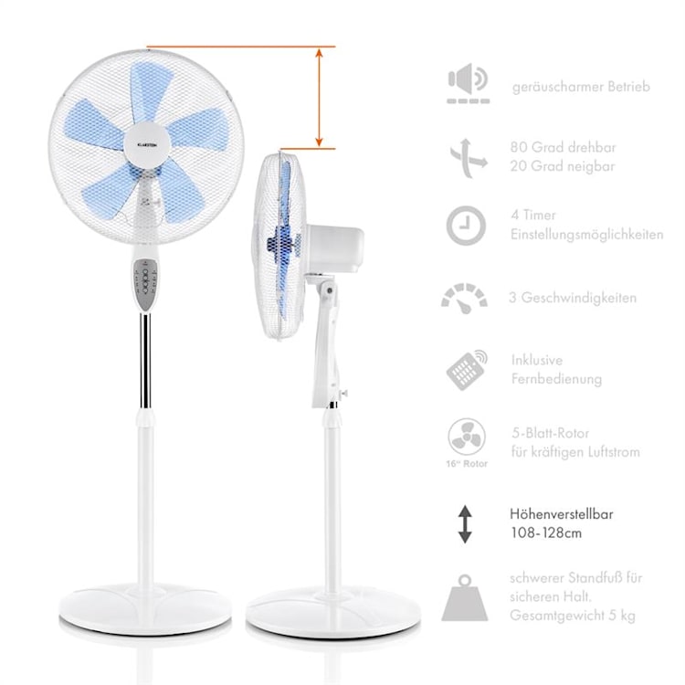 Summerjam, zestaw wentylatorów stojących, 2 szt., 41 cm (16"), 50 W, 3 poziomy