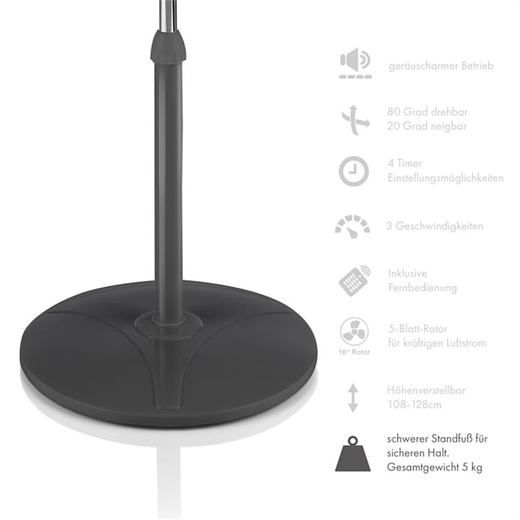 Summerjam, 2x stajaći ventilator, set dvaju ventilatora, 50 W, 3 stupnja brzine, siva