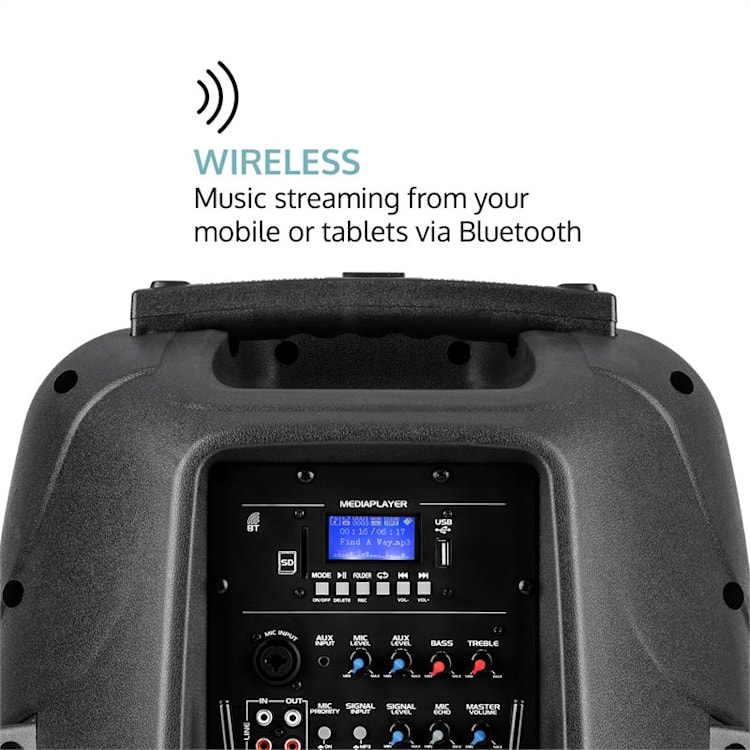 Streetstar 15 Impianto PA Mobile con Custodia Subwoofer da 15"Trolley BT USB