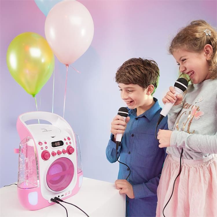 Kara Liquida pink + Dazzl mic set karaoke-installatie microfoon ledverlichting