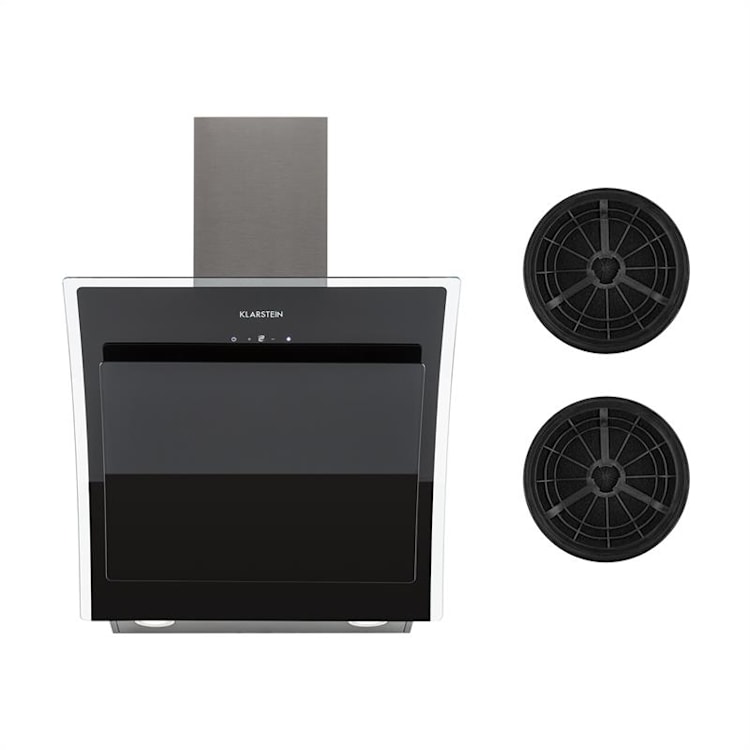 Sabia 60 Dunstabzugshaube 60cm | 600 m³/h | Energieeffizienzklasse A | inklusive 2 x Aktivkohlefilter Schwarz