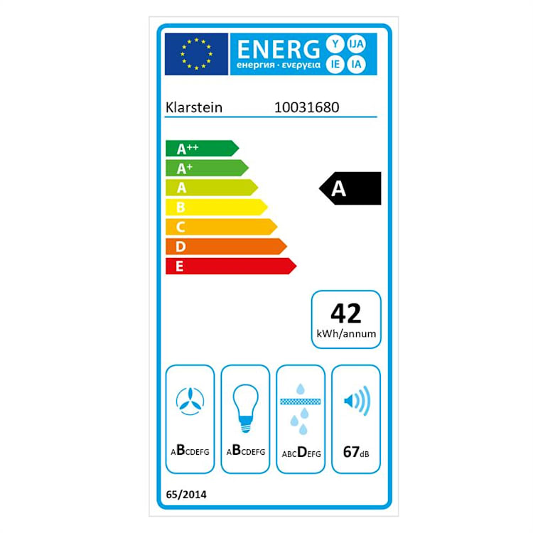 Sabia 60 Dunstabzugshaube 60cm | 600 m³/h | Energieeffizienzklasse A | inklusive 2 x Aktivkohlefilter Schwarz