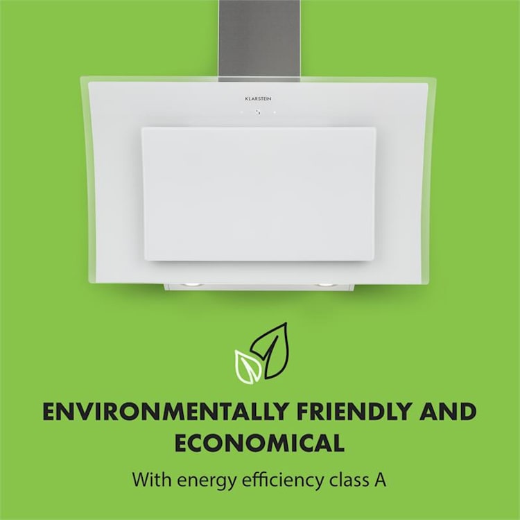 Sabia 90 Dunstabzugshaube | 90cm | 600 m³/h | Energieeffizienzklasse A | inklusive 2 x Aktivkohlefilter Weiß