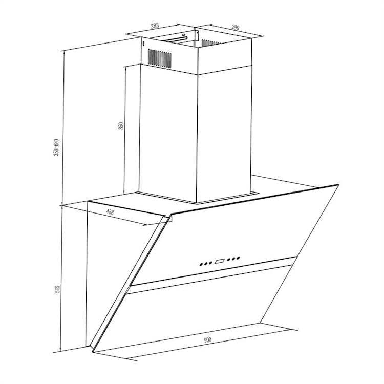 Aurea VII Exaustor Set de Recirculação de Ar 90cm Filtro de Carvão Ativado Branco 90 cm | Branco