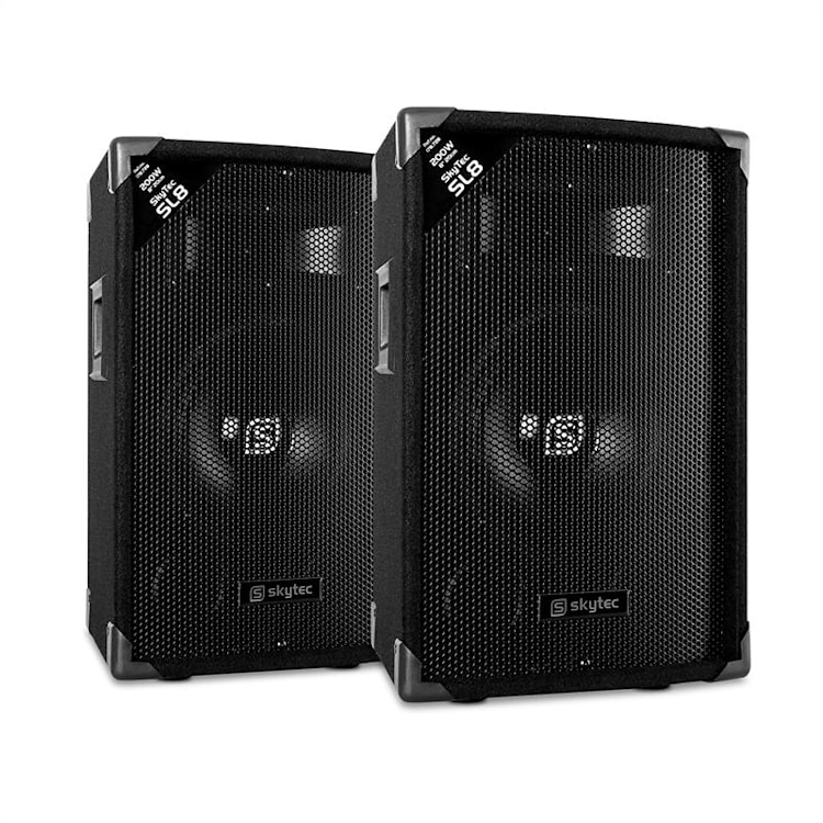 SL8 passief luidsprekerpaar 8" woofer 200W max/400W peak 2-weg bassreflex Piezo-hoorn 8" (20 cm) - luidsprekerset