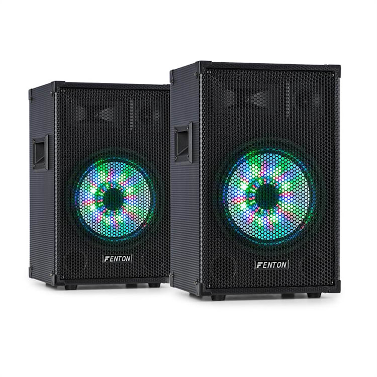 Fenton TL10LED 3-weg passieve luidsprekerset RGB leds 10" woofer 500W tweeter 10" (25 cm) - luidsprekerset