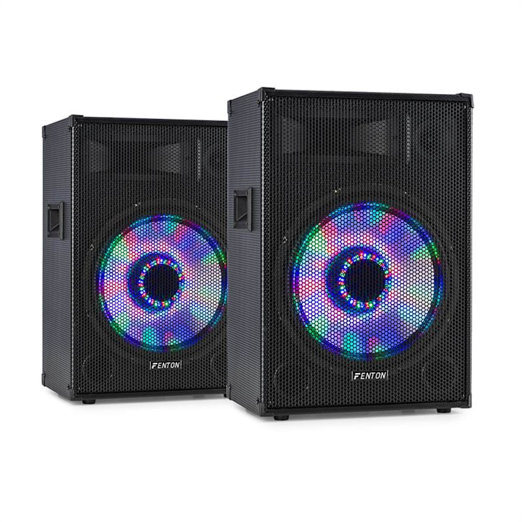 Fenton TL15LED 3-weg passieve luidsprekerset RGB leds 15" woofer 800W tweeter 15" (38 cm) - luidsprekerset