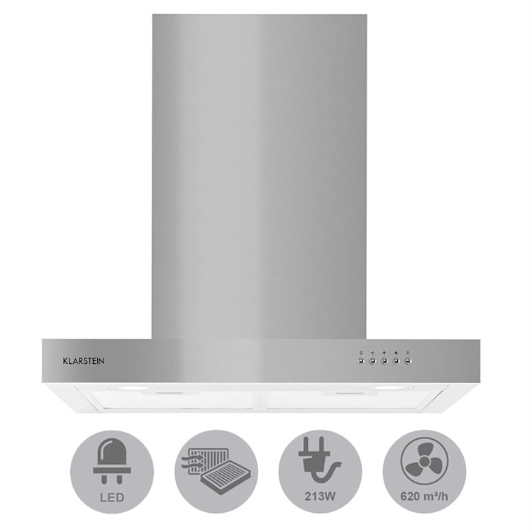 Zarah Dunstabzugshaube 60cm Umluftset 620 m³/h Aktivkohlefilter