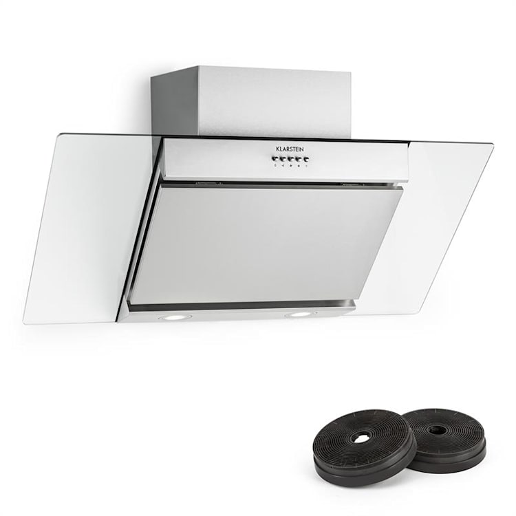 Zola Hotte aspirante 90cm + 2 filtres recyclage d'air 635m³/h argent Argent