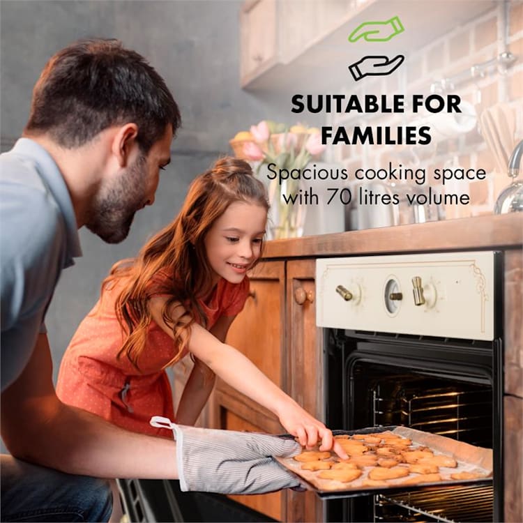 Victoria Set Forno de Encastrar e Exaustor Design Retro Marfim Marfim